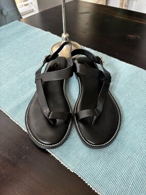 Joie Black Women's Leather T-Strap Sandals size 8.5